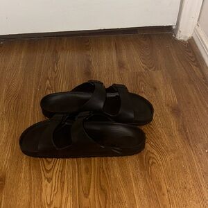Birkenstock Men's Black Two-Strap Slide Sandals
